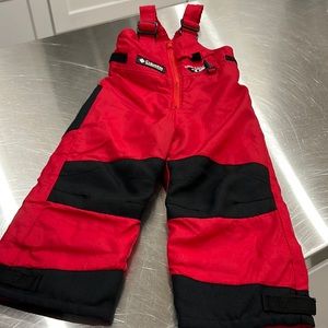 Columbia Toddler Snow Pants, Size 2/3T, Red/Black
